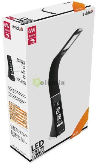 Avide LED Asztali Lmpa zleti Brhats Naptr Fekete 6W
