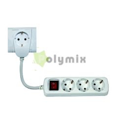  GAO-DWI Powersplit 3-as eloszt kapcs., tlterh.vd, 2m H05VV-F 3G1,5mm2,fehr,max.3500W