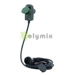  GAO-DWI Fldelt leng hosszabbt Powersplit 3x1.5, 10m, H05RR-F fekete IP44