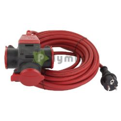  GAO Fldelt hosszabbt, kltri 3db dugaljjal, 10m H07RN-f 3x1.5 IP44