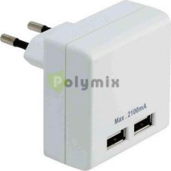  GAO-DWI USB 2-es tltadapter  250V, 2100mA, IP20