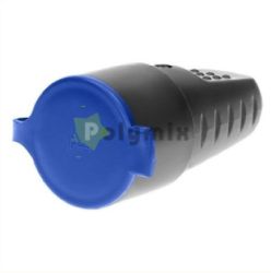  GAO Fldelt leng csatlakoz aljzat gumi csapfedllel, fekete, 230V 50Hz 16A IP44