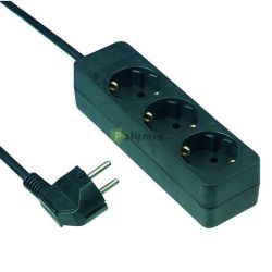  GAO-DWI Asztali eloszt 3-as, 16A, 250V, 3x1,5mm2, 1,4m, fekete
