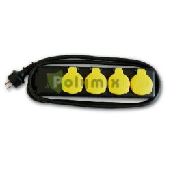  GAO-DWI Kltri eloszt 4-es, 16A. 250V, 1,4m, 3x1mm2, zld/fekete, IP44