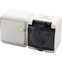  GAO-DWI Aquastar Kapcsol+dugalj IP54 Vzszintes, 10AX 250V~; 16A 250V~ fehr
