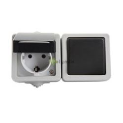  Kanlux TEKNO egyplus kapcsol+dugalj, vzszintes IP54