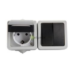  Kanlux TEKNO ktplus kapcsol+dugalj, vzszintes IP54