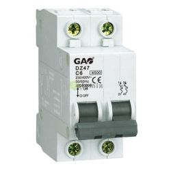  GAO Kismegszakt 2P 6A C, 4500kA, DZ47, fehr