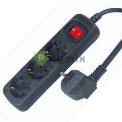  GAO Asztali eloszt 3-as kapcsolval, 1,4m, 3x1.0, fekete