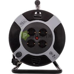  GAO-DWI Kbeldob, manyag 50m, 4 dugalj 3x1,5mm2, fekete / piros, 230V~ 50Hz 10A, max .: 2300W