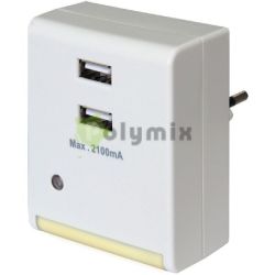  GAO LED irnyfny, 2xUSB tltvel, 2x1000mA, 230V