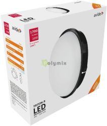  Avide (Triton-R) Cseppll Mennyezeti Lmpa Kerek IP65 20W NW 4000K Fekete