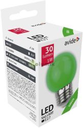  Avide Dekor LED fnyforrs G45 1W E27 Zld