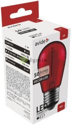  Avide Dekor LED fnyforrs G45 1W E27 Piros