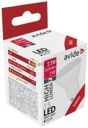  Avide LED Spot Plastic Fnyerszablyzs 7W GU10 WW 3000K
