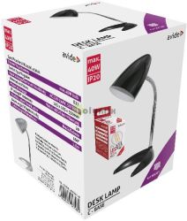 Avide Basic Asztali Lmpa C Talp Fekete + 4W LED