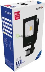  Avide LED Reflektor Slim 20W CW 6400K Mozgsrzkels PIR