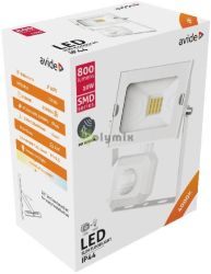  Avide LED Reflektor Slim SMD 10W NW 4000K Mozgsrzkels PIR Fehr