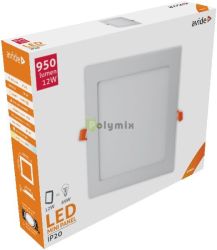  Avide LED Bepthet Ngyzetes Mennyezeti Lmpa ALU 12W NW 4000K