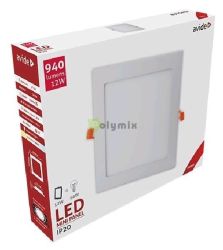  Avide LED Bepthet Ngyzetes Mennyezeti Lmpa ALU 12W WW 3000K