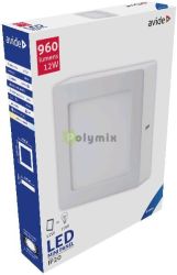  Avide LED Falra Szerelhet Ngyzetes Mennyezeti Lmpa ALU 12W CW 6400K