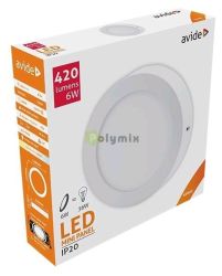  Avide LED Falra Szerelhet Kerek Mennyezeti Lmpa ALU 6W NW 4000K
