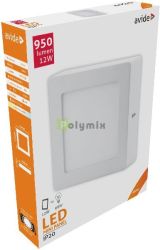  Avide LED Falra Szerelhet Ngyzetes Mennyezeti Lmpa ALU 12W NW 4000K