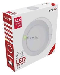  Avide LED Falra Szerelhet Kerek Mennyezeti Lmpa ALU 6W WW 3000K
