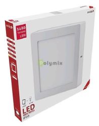  Avide LED Falra Szerelhet Ngyzetes Mennyezeti Lmpa ALU 18W WW 3000K