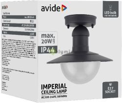  Avide kltri mennyezeti lmpa Imperial 1xE27 IP44 Antracit
