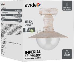  Avide kltri mennyezeti lmpa Imperial 1xE27 IP44 antik fehr
