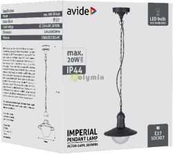  Avide kltri fggesztk lmpa Imperial 1xE27 IP44 fekete