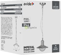  Avide kltri fggesztk lmpa Imperial 1xE27 IP44 Rozsdamentes acl