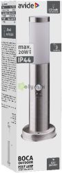  Avide kltri ll lmpa Boca 1xE27 PIR 450mm IP44 Szatn Nikkel