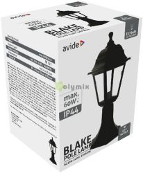  Avide Kltri ll Lmpa Blake 1xE27 41.5cm Fekete IP44