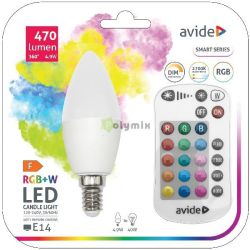  Avide Smart LED Candle 4.9W RGB+W 2700K IR Tvirnytval