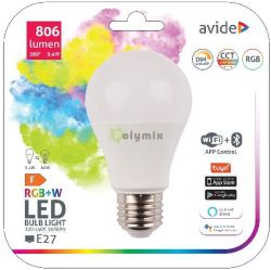  Avide Smart LED Globe A60 9.4W RGB+W WIFI + BLE APP Control