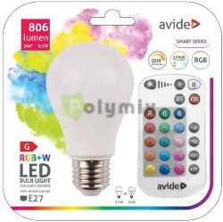  Avide Smart LED Globe A60 9.7W RGB+W 2700K IR Tvirnytval