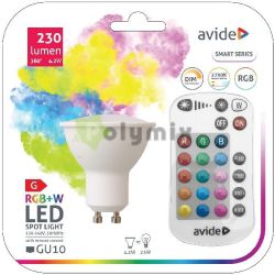  Avide Smart LED GU10 4.2W RGB+W 2700K IR Tvirnytval