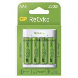  GP USB akkumultor tlt E411 + 4AA GP 2100mAh ReCyko+