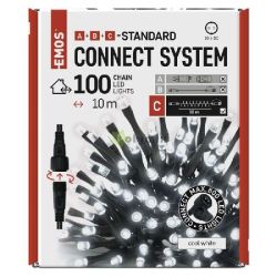  EMOS Standard LED sorolhat karcsonyi fzr, 10 m, kltri s beltri, hideg fehr