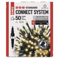  EMOS Standard LED sorolhat karcsonyi fzr, 5 m, kltri s beltri, meleg fehr