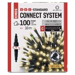  EMOS Standard LED sorolhat karcsonyi fzr, 10 m, kltri s beltri, meleg fehr