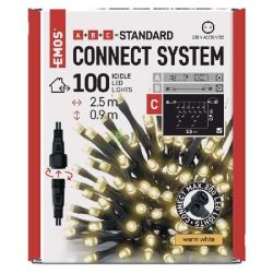  EMOS Standard LED sorolhat karcsonyi fzr  jgcsapok, 2,5 m, kltri, meleg fehr