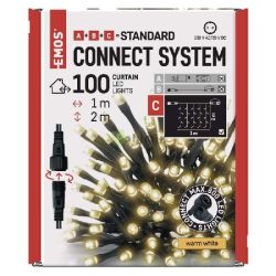  EMOS CNT - kari fnyf fggny 1x2m 100LED IP44 meleg