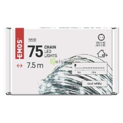  EMOS LED karcsonyi nano fnyfzr, zld, 7,5 m, kltri s beltri, hideg fehr, idzt