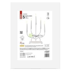  EMOS LED gyertyatart, fm, fehr, 40 cm, 2x AA, beltri, meleg fehr