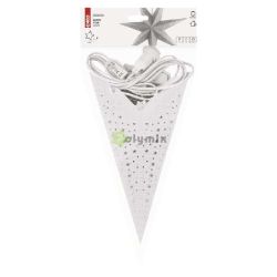  EMOS LED paprcsillag, fggeszthet, ezst csillmporos kzpen, fehr, 60 cm, beltri
