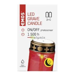  EMOS LED temeti mcses, piros, 2x C, kltri s beltri, meleg fehr, rzkel