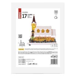  EMOS LED karcsonyi havas templom, 26 cm, 3x AA, beltrre, meleg fehr